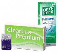 Акция (ClearLux Premium (Clariti) 4 шт. + Pure Moist 300 ml.)