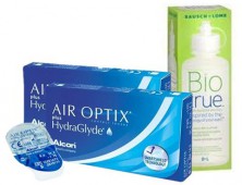 Акция (Air Optix plus Hydra Glyde 6 шт. + Bio true 360 ml.) 