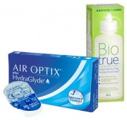 Акция (Air Optix plus Hydra Glyde 4 шт. + Bio true 360 ml.)