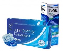 Акция (Air Optix plus Hydra Glyde 6 шт. + ReNu 360 ml.) 