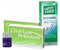 Акція (ClearLux Premium (Clariti) 6 шт. + Pure Moist 300 ml.)