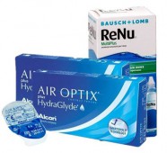 АКЦИЯ Air Optix plus Hydra Glyde 6 шт.+ Renu 60 мл. в подарок.