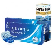 Акция (Air Optix plus Hydra Glyde 6 шт. + ReNu ADVANCED 360  ml.) 