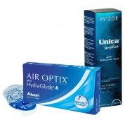 Акция (Air Optix plus Hydra Glyde 4 шт. + Unica Sensitive 350 ml.) 
