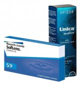 АКЦИЯ (SofLens 59 4 шт. + Unica Sensitive 350 ml.) 